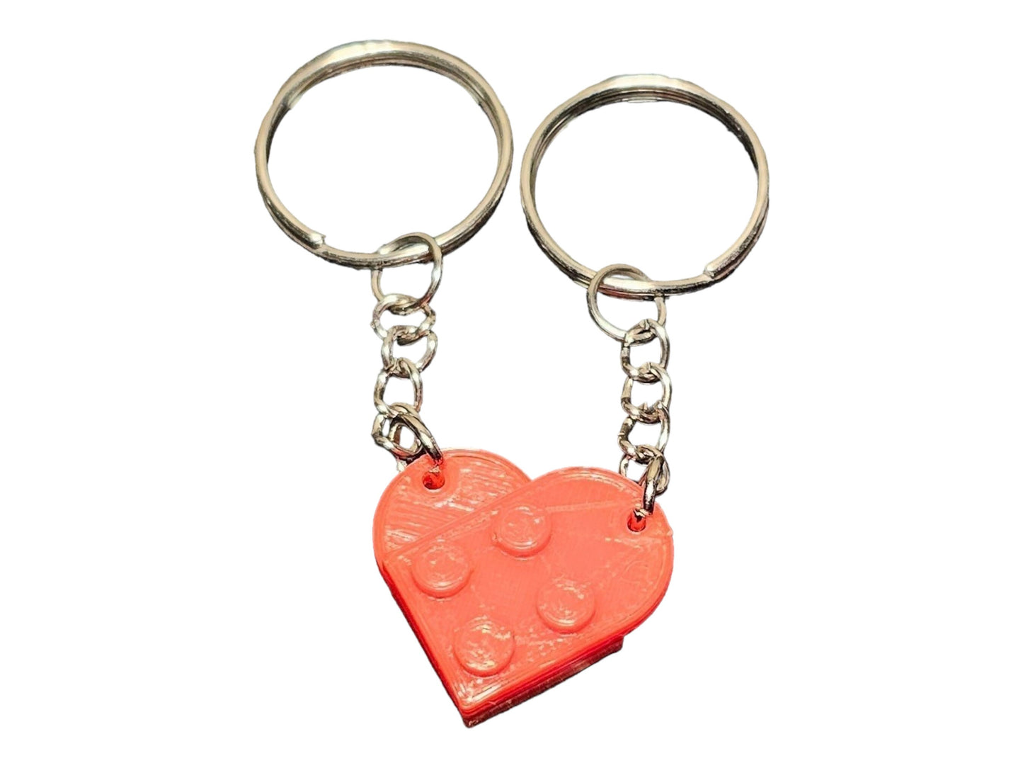 Heart Shaped Keychain Set | 3D Printed heart keychain | Valentines Day Gift | His and Hers Gifts | Custom Keychain | Lego Style Keychain set