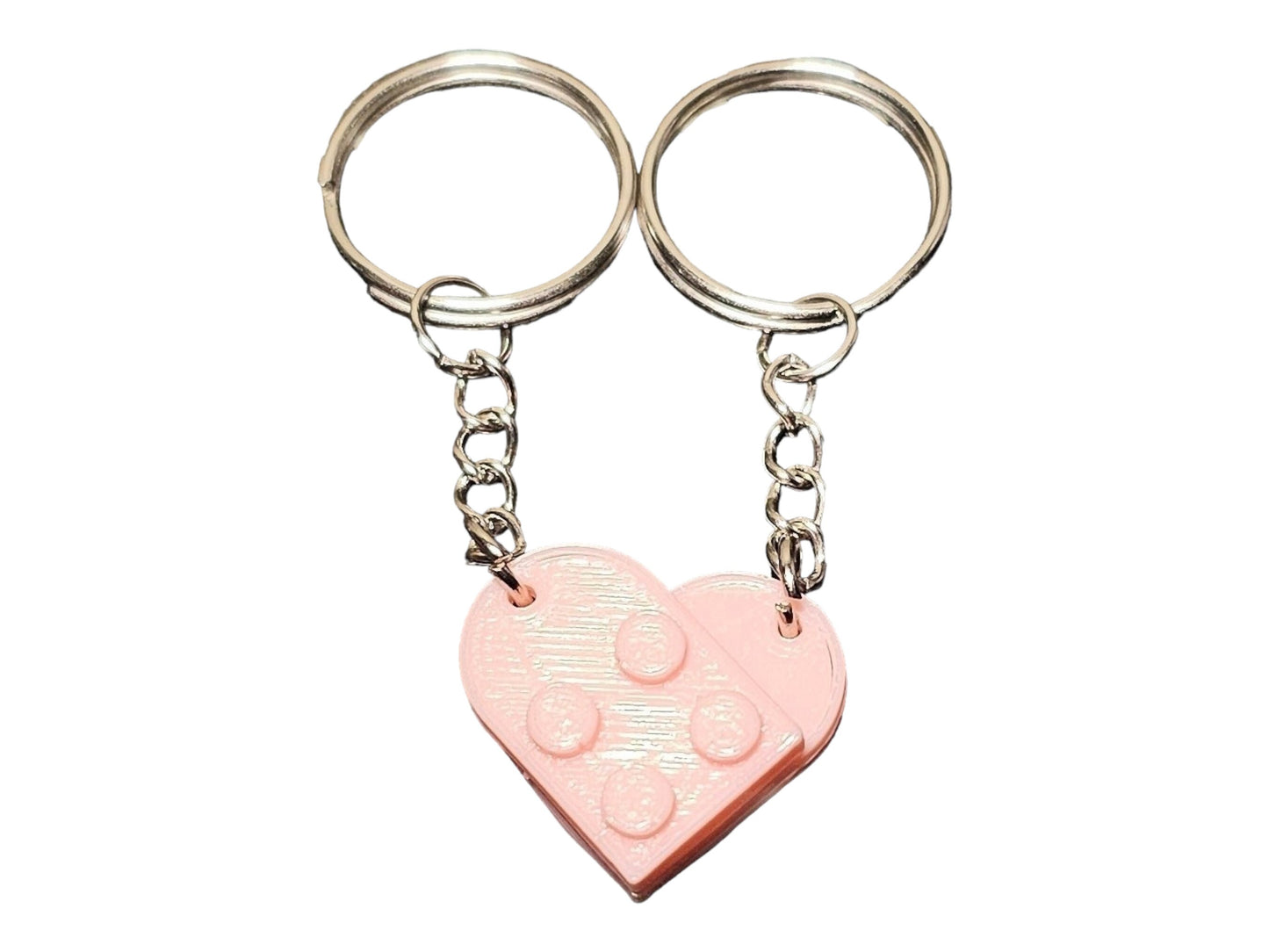 Heart Shaped Keychain Set | 3D Printed heart keychain | Valentines Day Gift | His and Hers Gifts | Custom Keychain | Lego Style Keychain set