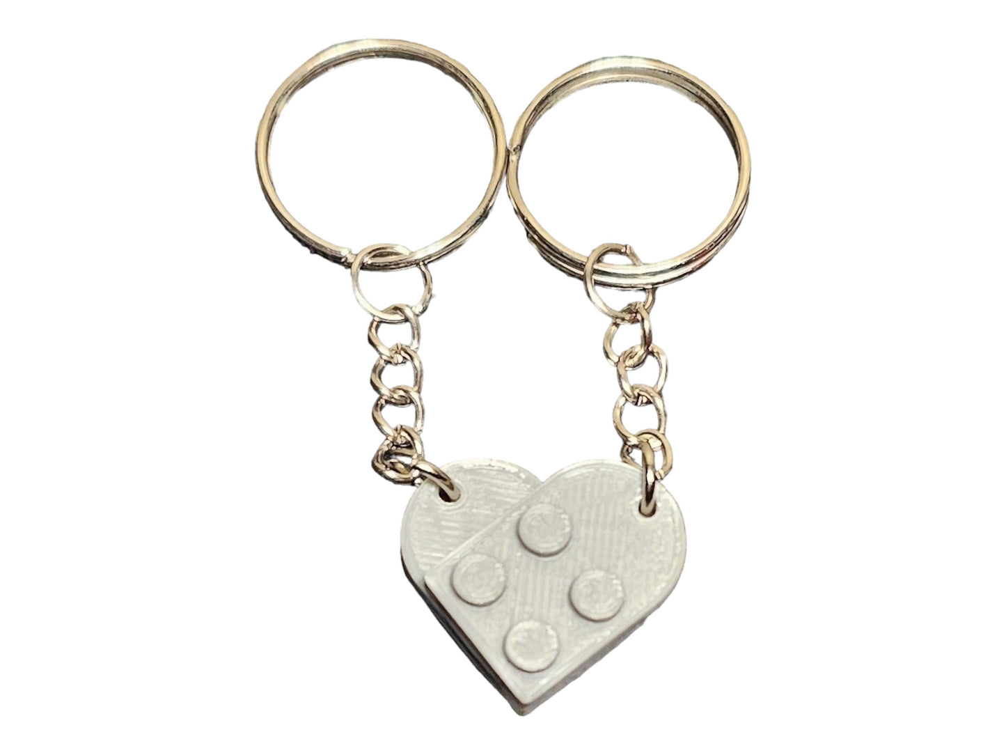 Heart Shaped Keychain Set | 3D Printed heart keychain | Valentines Day Gift | His and Hers Gifts | Custom Keychain | Lego Style Keychain set
