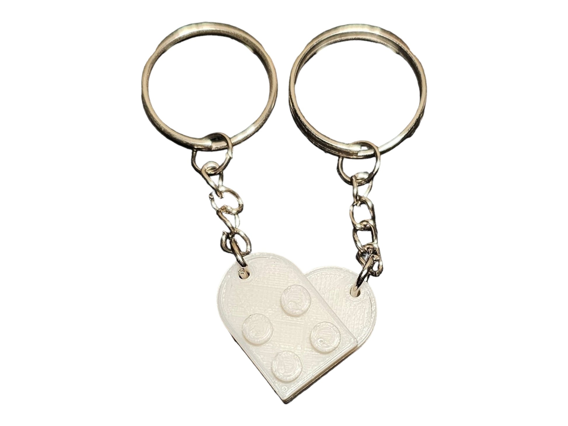 Heart Shaped Keychain Set | 3D Printed heart keychain | Valentines Day Gift | His and Hers Gifts | Custom Keychain | Lego Style Keychain set