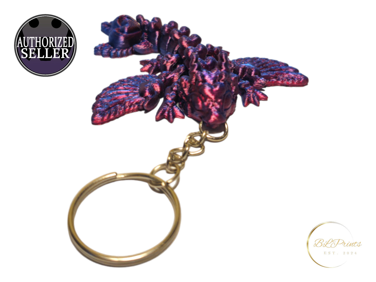 Mystical Elegance! Articulated Heart Dragon Keychain | Articulating Heart Dragon Keychain | Dragon Keychain | Heart Keychain | Gift Idea