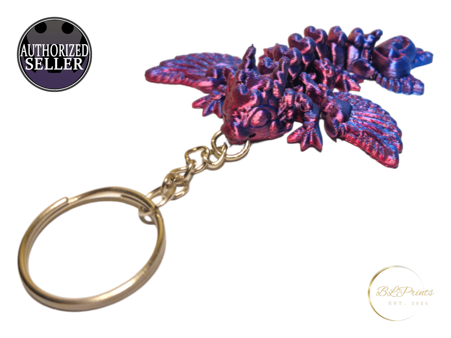 Mystical Elegance! Articulated Heart Dragon Keychain | Articulating Heart Dragon Keychain | Dragon Keychain | Heart Keychain | Gift Idea