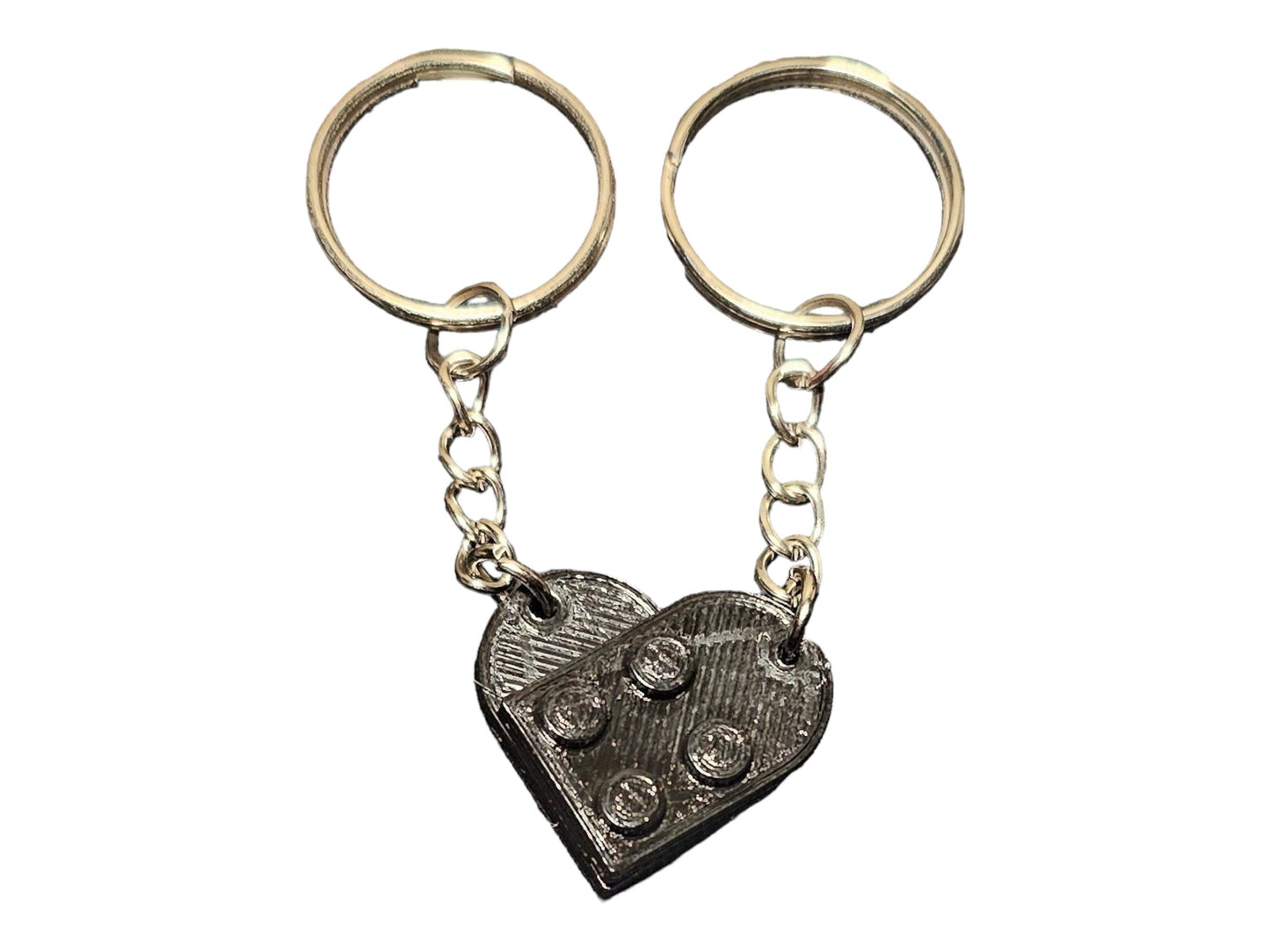 Heart Shaped Keychain Set | 3D Printed heart keychain | Valentines Day Gift | His and Hers Gifts | Custom Keychain | Lego Style Keychain set