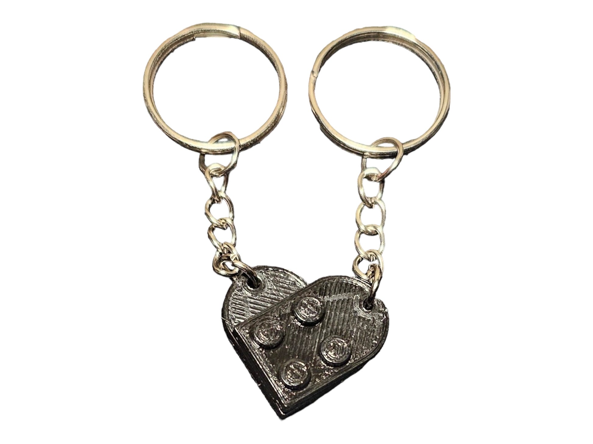 Heart Shaped Keychain Set | 3D Printed heart keychain | Valentines Day Gift | His and Hers Gifts | Custom Keychain | Lego Style Keychain set