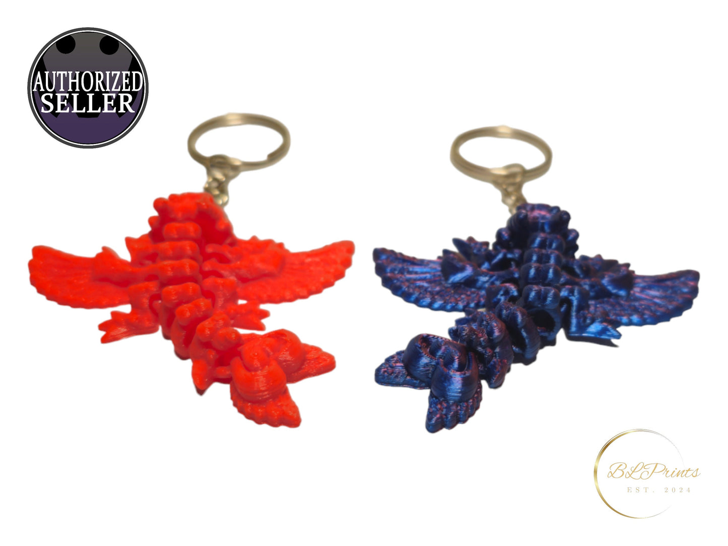 Mystical Elegance! Articulated Heart Dragon Keychain | Articulating Heart Dragon Keychain | Dragon Keychain | Heart Keychain | Gift Idea