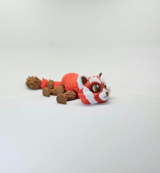 Articulated 3D Printed Red Panda Toy | Moveable Desk Buddy | Fun Home Decor | Gift For Her