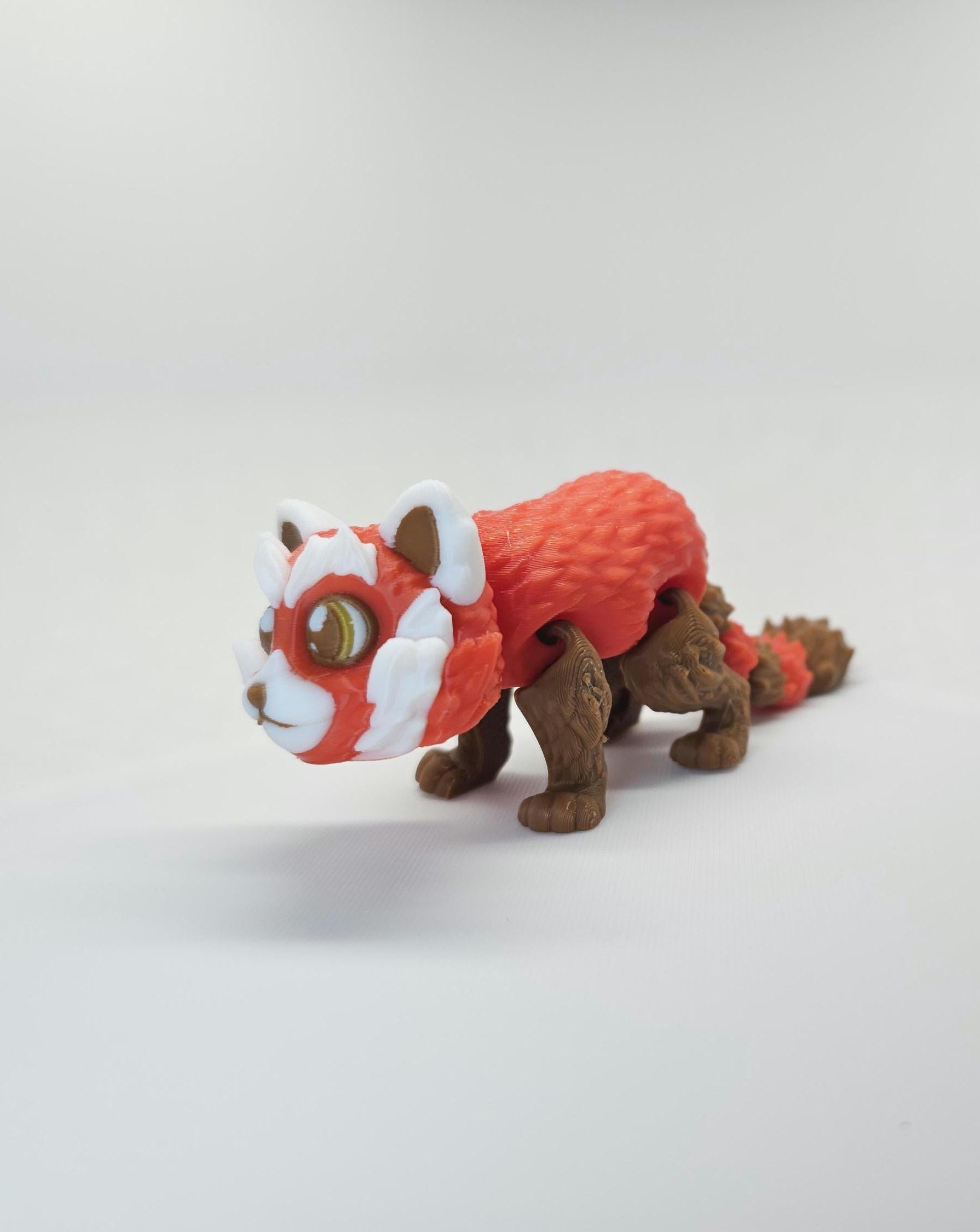Articulated 3D Printed Red Panda Toy | Moveable Desk Buddy | Fun Home Decor | Gift For Her