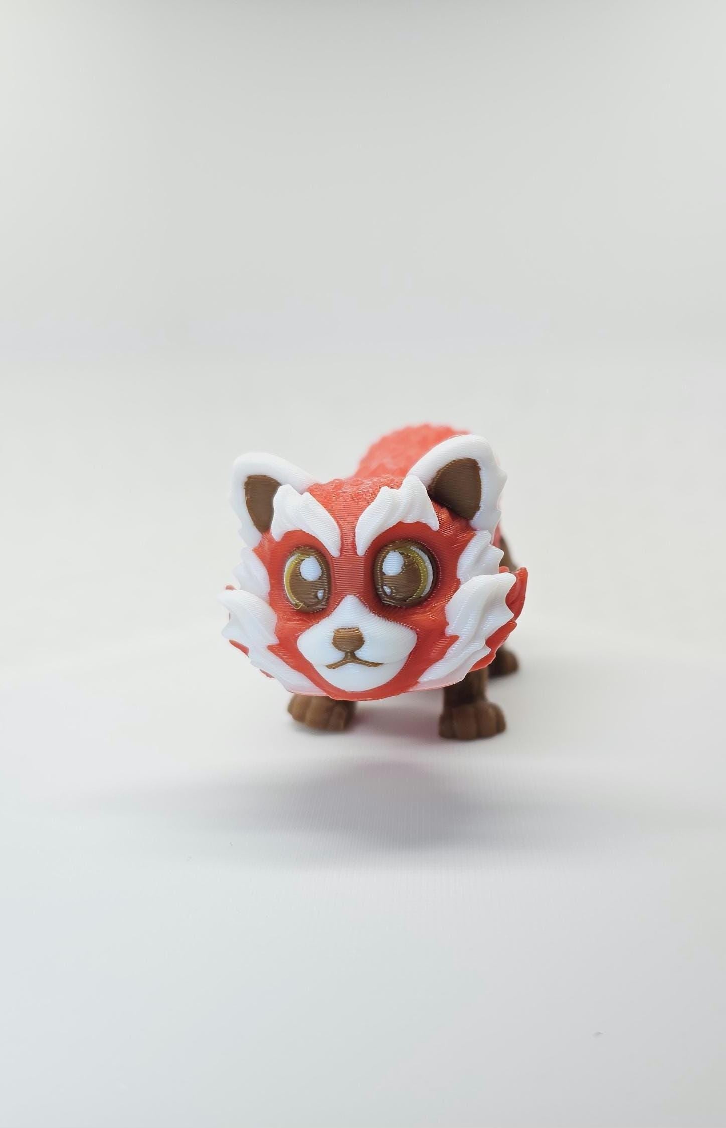 Articulated 3D Printed Red Panda Toy | Moveable Desk Buddy | Fun Home Decor | Gift For Her