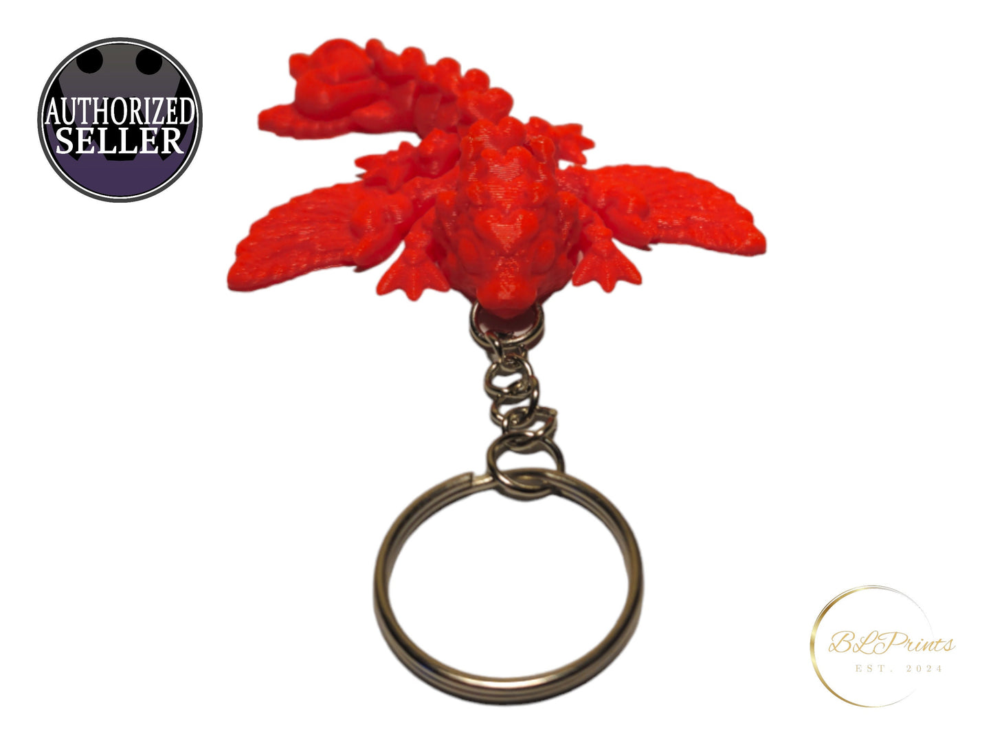 Mystical Elegance! Articulated Heart Dragon Keychain | Articulating Heart Dragon Keychain | Dragon Keychain | Heart Keychain | Gift Idea