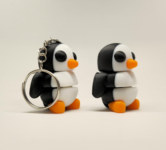Adorable 3D Printed Animals - Flexi Penguin Keychain - Perfect Gift for Animal Lovers!