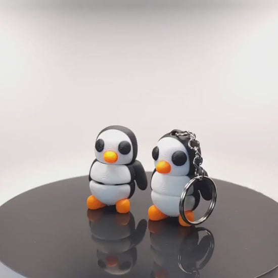 Adorable 3D Printed Animals - Flexi Penguin Keychain - Perfect Gift for Animal Lovers!